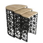 Hanah Home Juego de Mesas Nido Stil Metal Ferforje - Oak